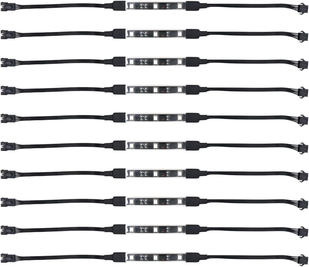 LYLLA 10 Pcs Flexible 3 RGB LED Neon Strip Light for Multi-Color Motorcycle LED Under Glow Light Kit