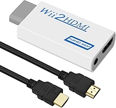 2 in 1 Wii Hdmi Converter Adapter + 5FT High Speed HDMI Cable, Wii to Hdmi 1080p Connector Output Video 3.5mm Audio - Supports All Wii Display Modes