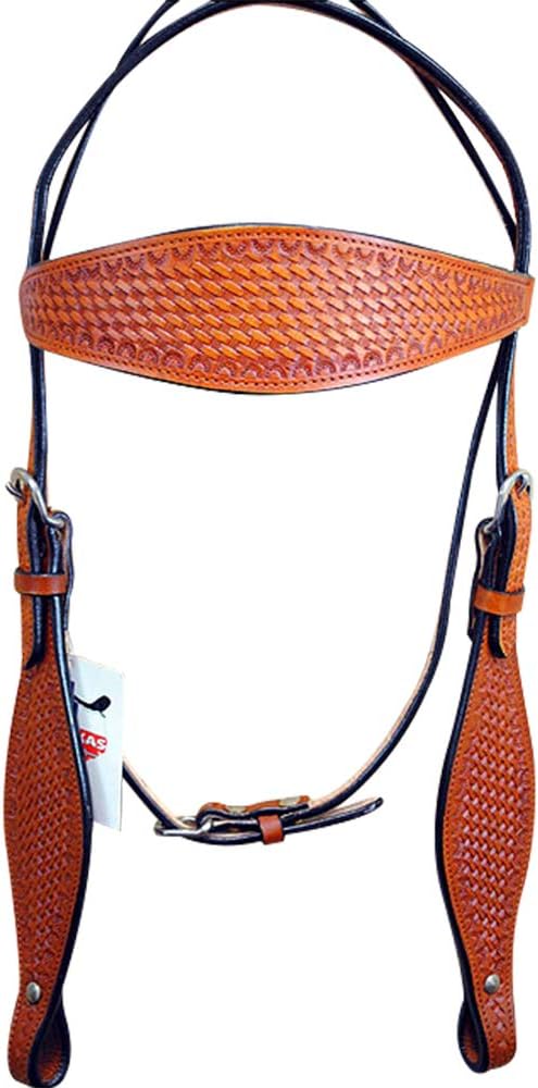 HILASON Western Horse Headstall Breast Collar American Leather Saddle Tan