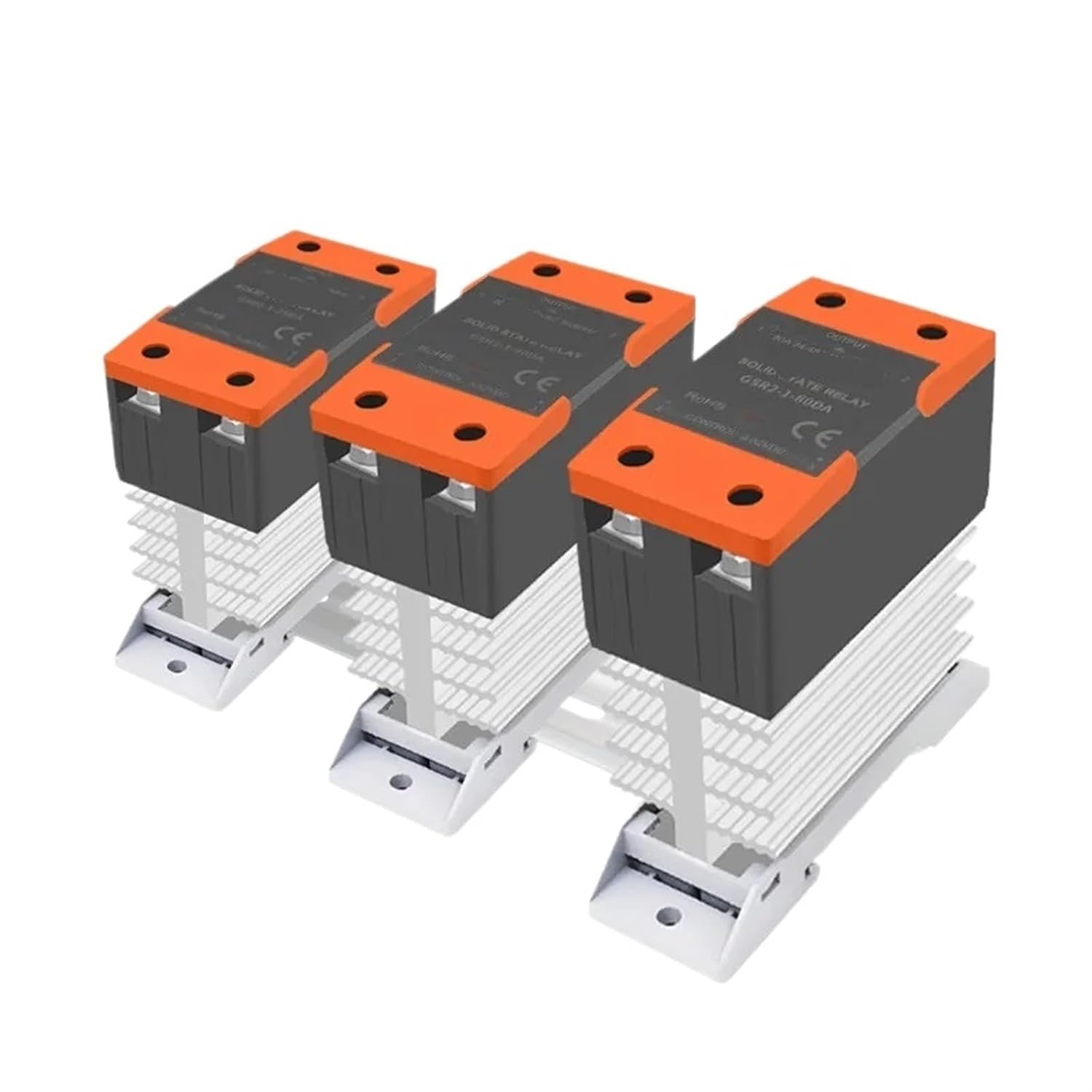 1Pcs GSR2-1 SSR 10A 25A 40A 60A 80A 100A 120A Din Rail Mounted Solid State Relay Single Phase with Heat Sink DD AA DA(DC to DC,GSR2-1-100A)