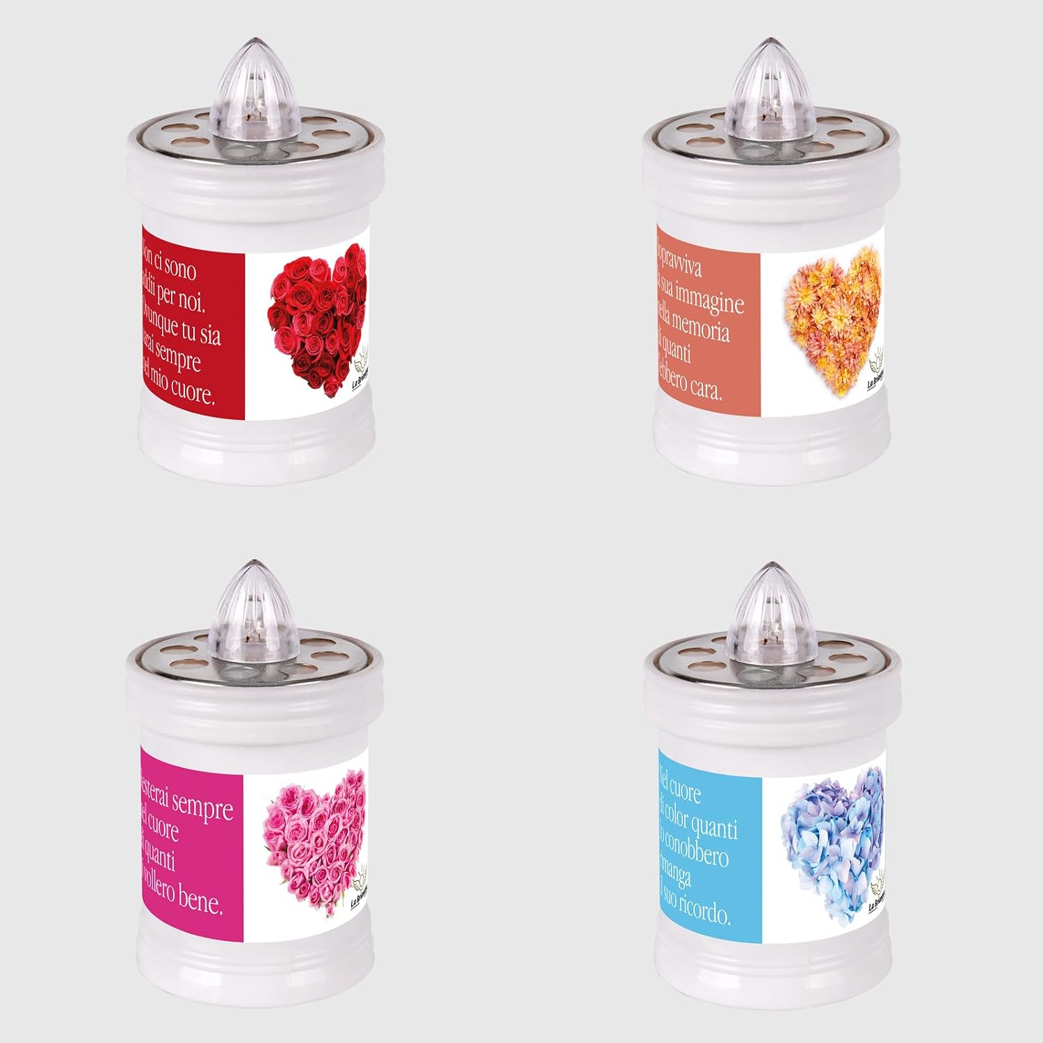 La Briantina Sweet Words LED Electric Tea Light, 120 Days Duration, White with Written Phrases and Cool Fixed Light, 11 x Diameter 6.5 cm