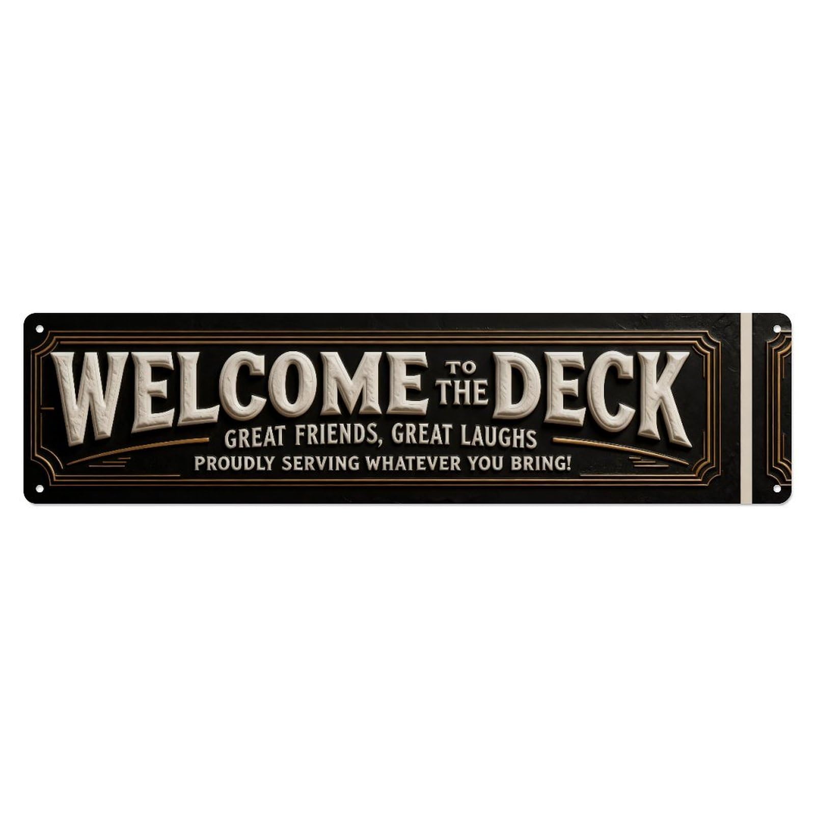 Welcome To The Deck Sign Tin Sign Vintage Metal Sign Home Bar Garden Indoor & Outdoor Wall Decor Retro Metal Poster 4x16 Inch