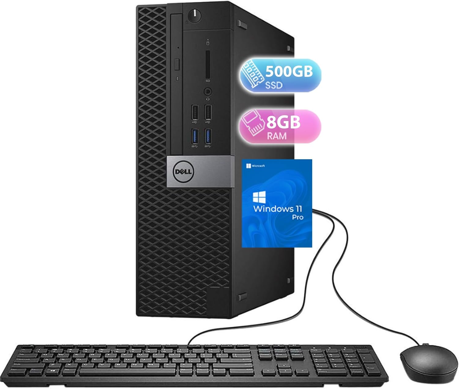 Dell OptiPlex 3040 SFF Desktop PC Computer, Intel Core i5-6500, 8GB RAM, 500GB HDD, Displayport, Keyboard and Mouse, Windows 11 Pro (Renewed)