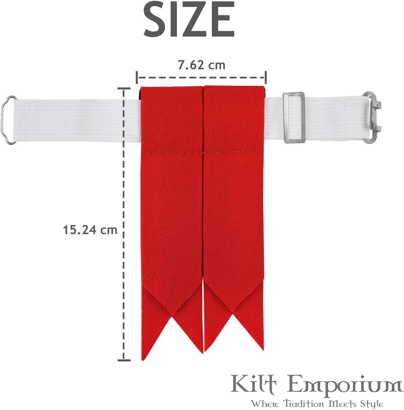 Adjustable Kilt Flashes for Men - Heavy Buckle, Plain & Tartan - Image 4