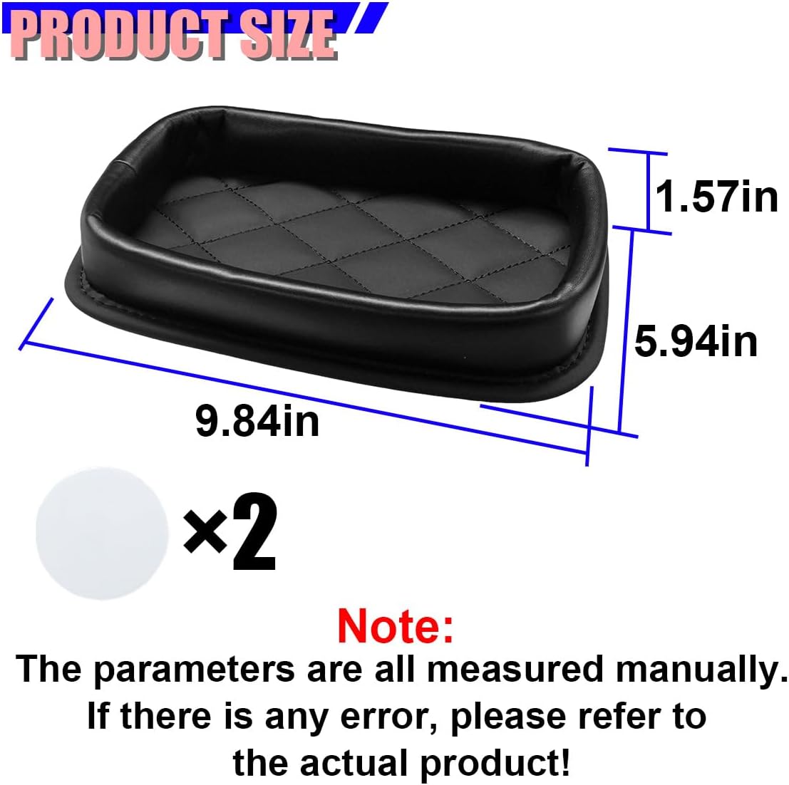Craedli Car Dashboard Storage Tray, Multifunctional Leather Auto Center Console Organizer Box, Universal Anti-Slip Vehicle Interior Dash Container for Smartphones, Sunglasses, Keys, Coins(Solid)