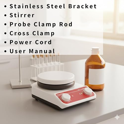 Miniatura 7 de Fristaden Lab Agitador magnético de placa calefactora - Mezclador de laboratorio digital con calefacción