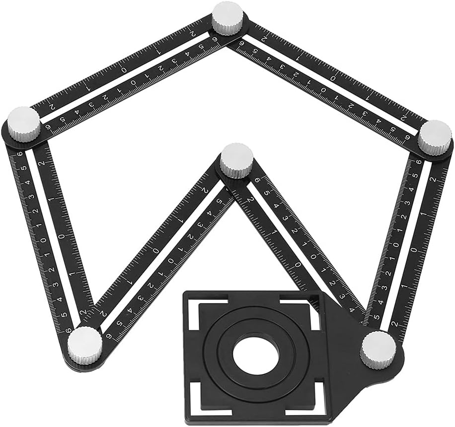 ANCLLO Multi Angle Measuring Ruler Drill Guide Ceramic Tile Hole Punch Locator 6 Fold Measuring Tool for DIY Handyman Builders Carpenters Tilers Craftsmen - Image 5