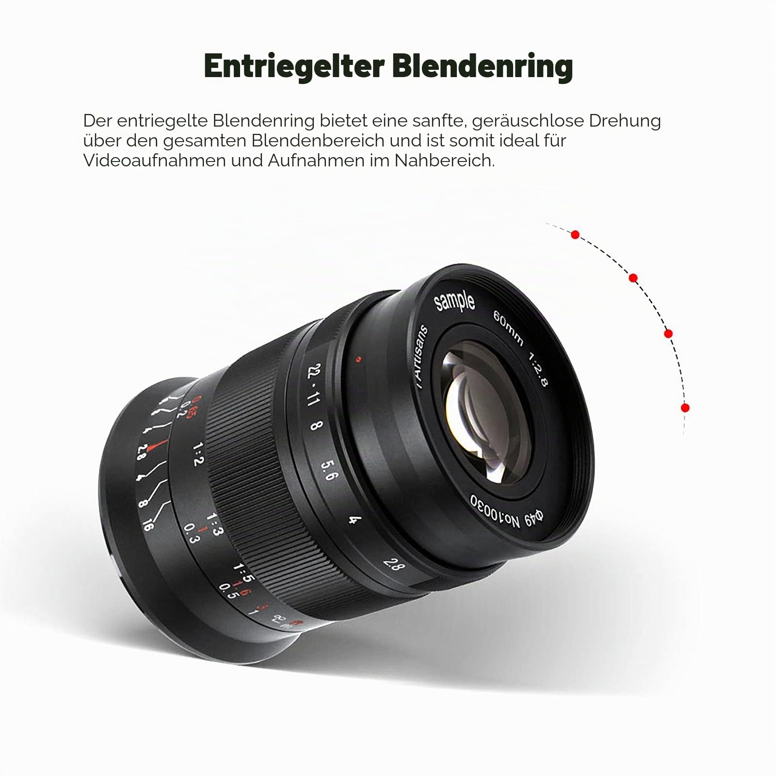 7artisans 60mm F2.8 II APS-C Format Makro-Objektiv, Kompatibel mit Sony E-Mount-Kameras Kameras Sony A5000 A5100 A6000 A6100 A6300 A6400 A6500 A6600