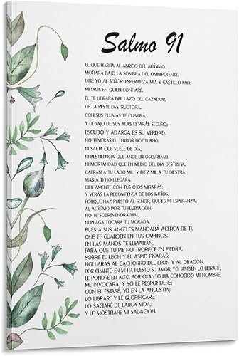 Salmo 91, Póster Con Versículo Bíblico Español Salmo 91, Verso De La Biblia, Lienzo Para Pintura, Pó Pó Pó Pintura Decorativa Lienzo Póster De Pared