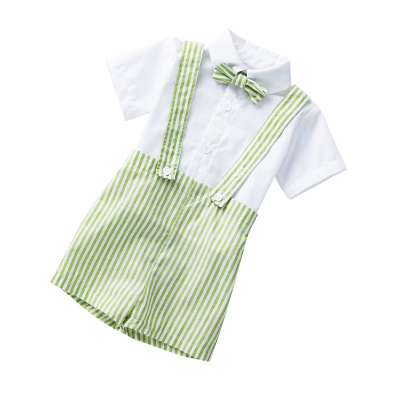 Ipetboom Baby Suit for Boys Gentleman Outfit Short Sleeve Shirt 7/8 Pants Toddler Boy Outfits Perfect for Birthday Party Photography