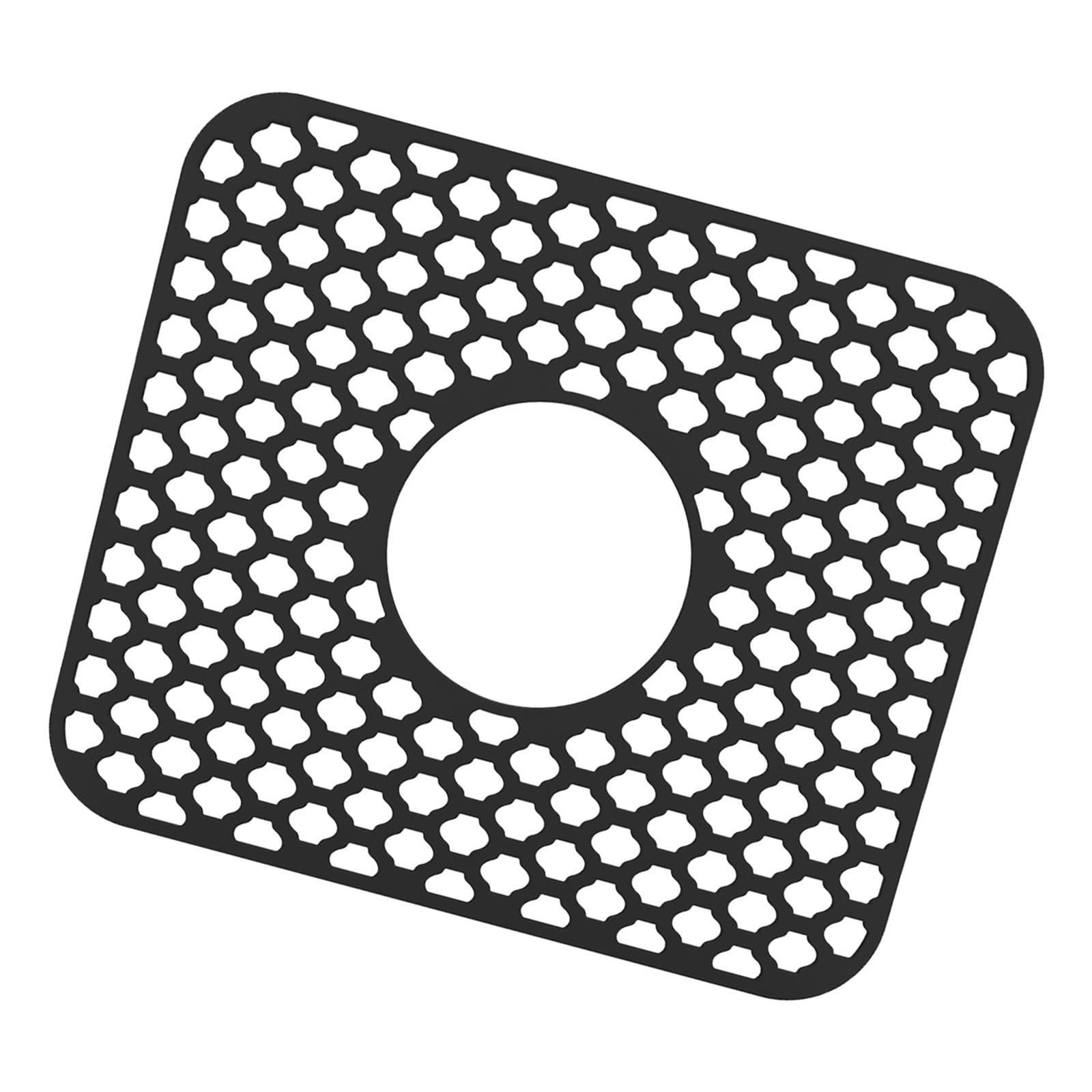 PIXZCSA Silicone Sink Mat Anti Slip Innovation For Efficient Dish Drying In Modern Kitchens Enhancing Drain Holes And Preventing Buildup Silicone Sink Mat, Black, 34.5x29.5x0.7CM