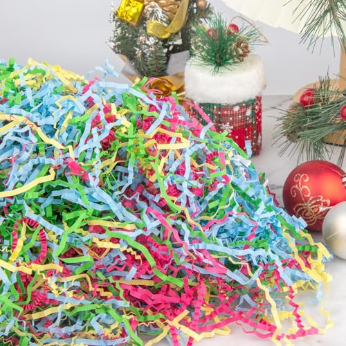 Image of Caleihd Crinkle Cut Paper Shred Filler Gift Cushion Streamer 4 Mix Color