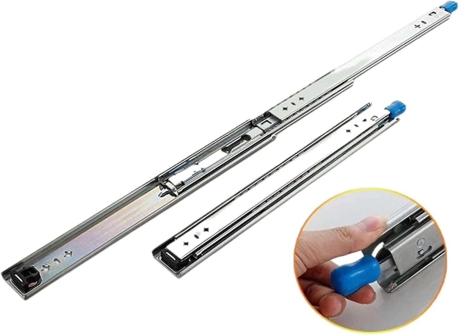 Hardware Full Extension Side Mount Drawer Slides 53mm Heavy-Duty Side-Mounted Fully Extended Slide Drawer with Lock(20inch(50cm))