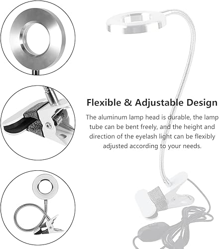 Miniatura 4 de Watris Veiyi Luz de pestañas para extensiones de pestañas, luz LED de extensión de pestañas, lámpara de belleza USB para cuidado de la piel y salón