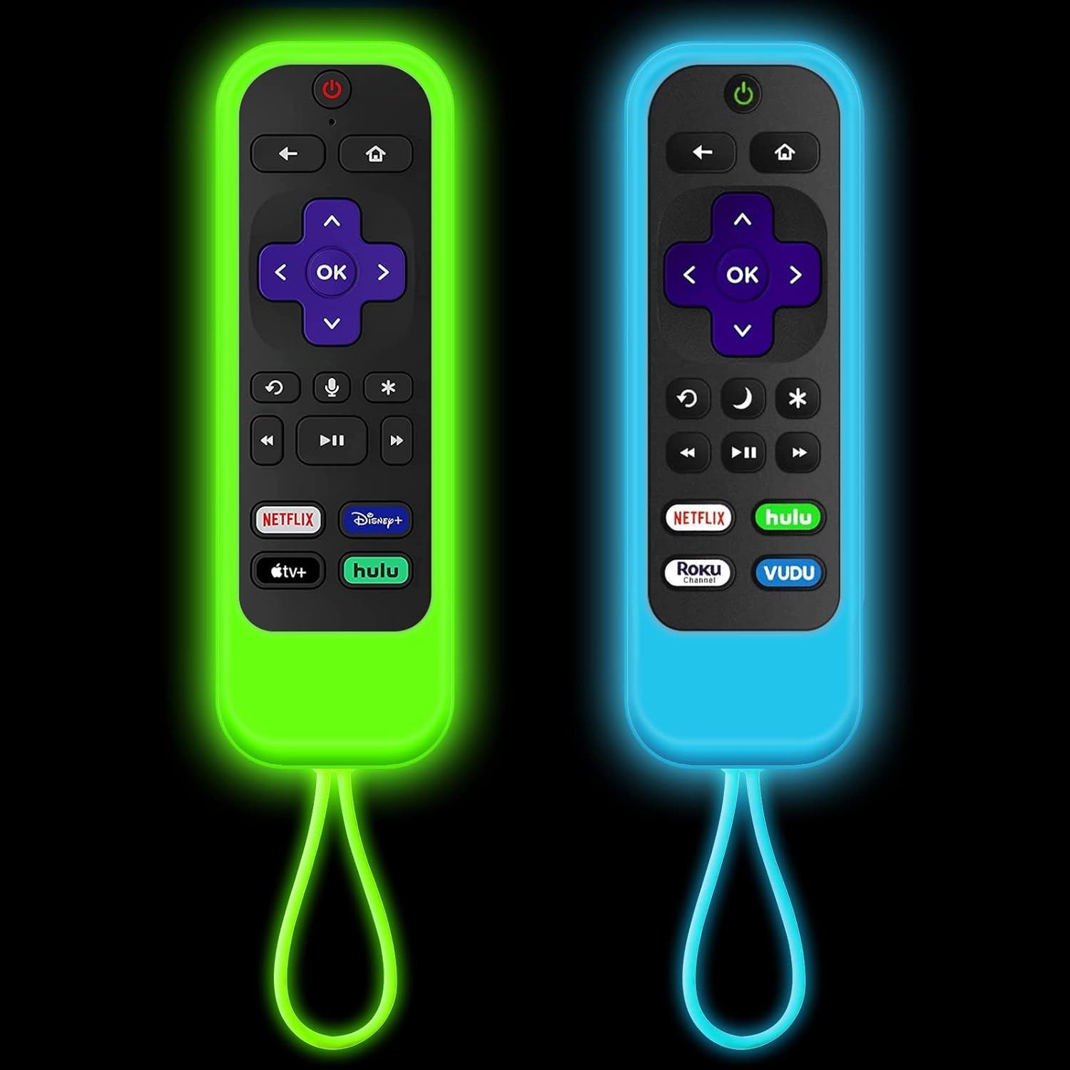 [2 Pack] Roku Remote Case，Silicone Roku remotes Cover Compatible with
