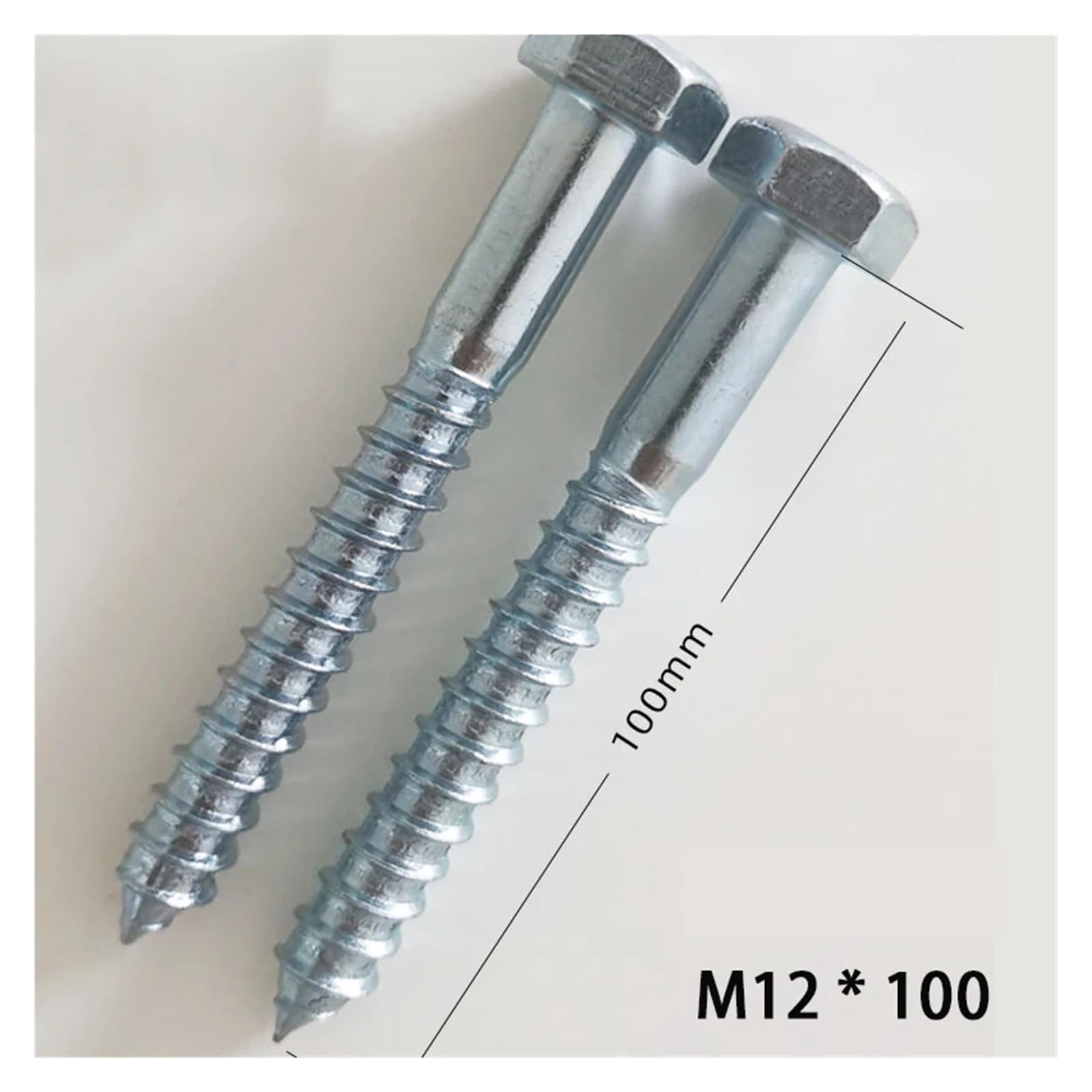 M8 M10 M12 Long 300mm Galvanized Carbon Steel Outer Hexagon Extra Screw Extended Self Tapping Wood(200mm(1PCS),M10)