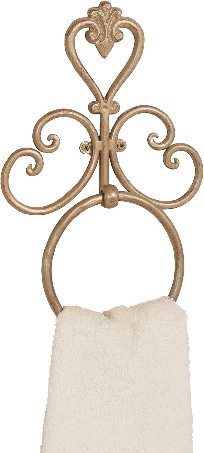 Aldabella Handpainted Towel Ring Creamy Gold - 13.5 Inches High