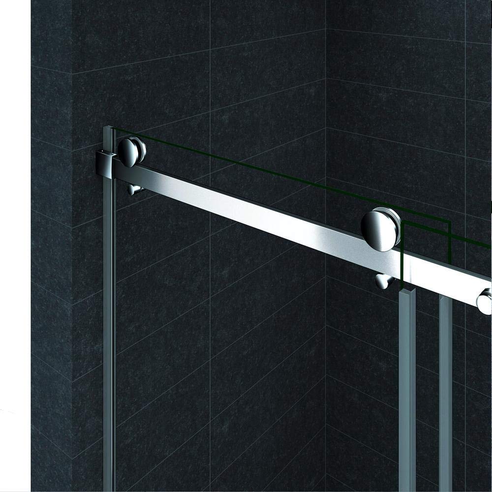 Porta 195cm per Box Doccia Nicchia Scorrevole Vetro 8mm Temperato Trasparente Anticalcare ProfiloIn Alluminio Cromato 140 cm