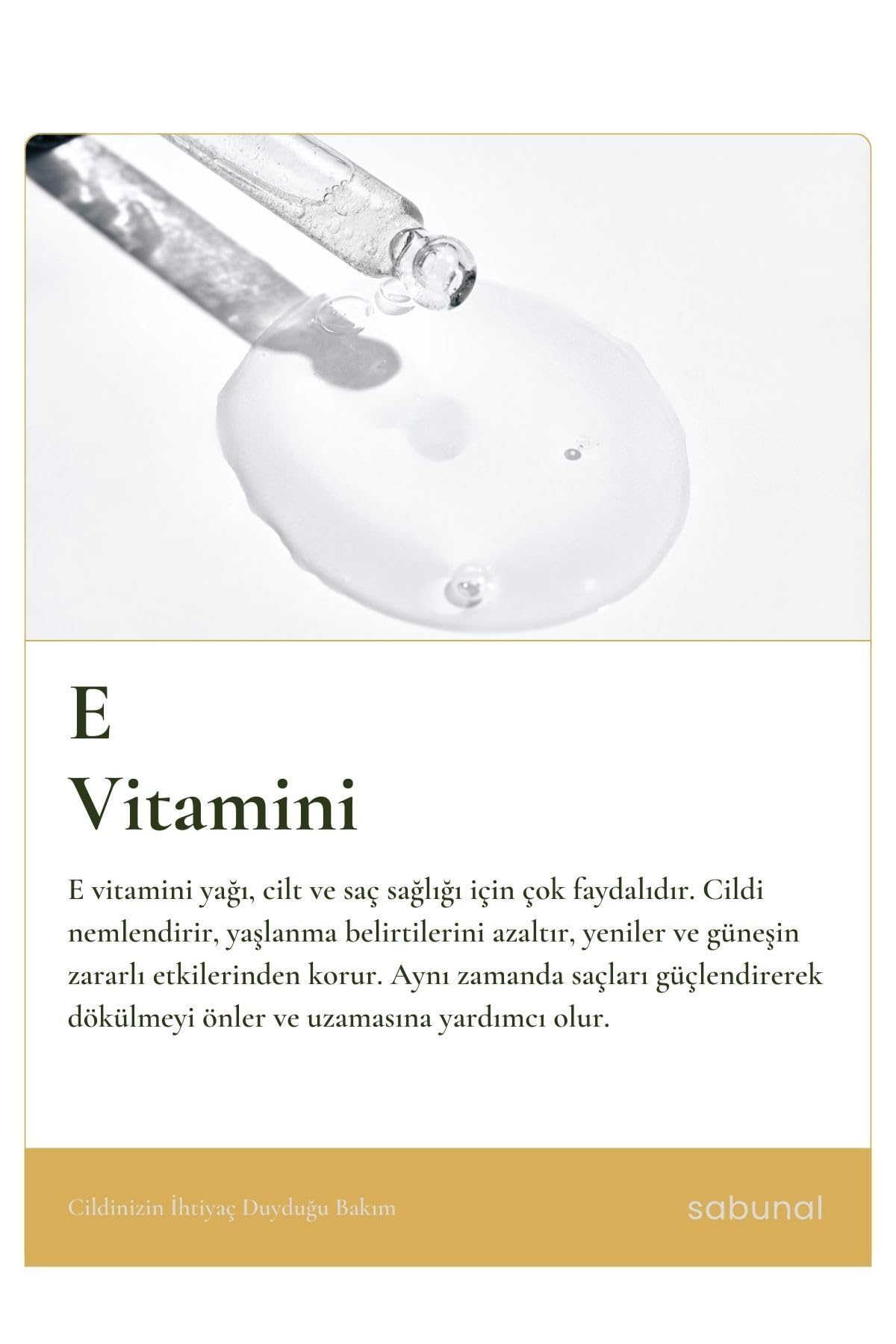 E Vitamini 30 ml - Saç ve Cilt Bakımı İçin, Yaşlanma Karşıtı Doğal Vitamin