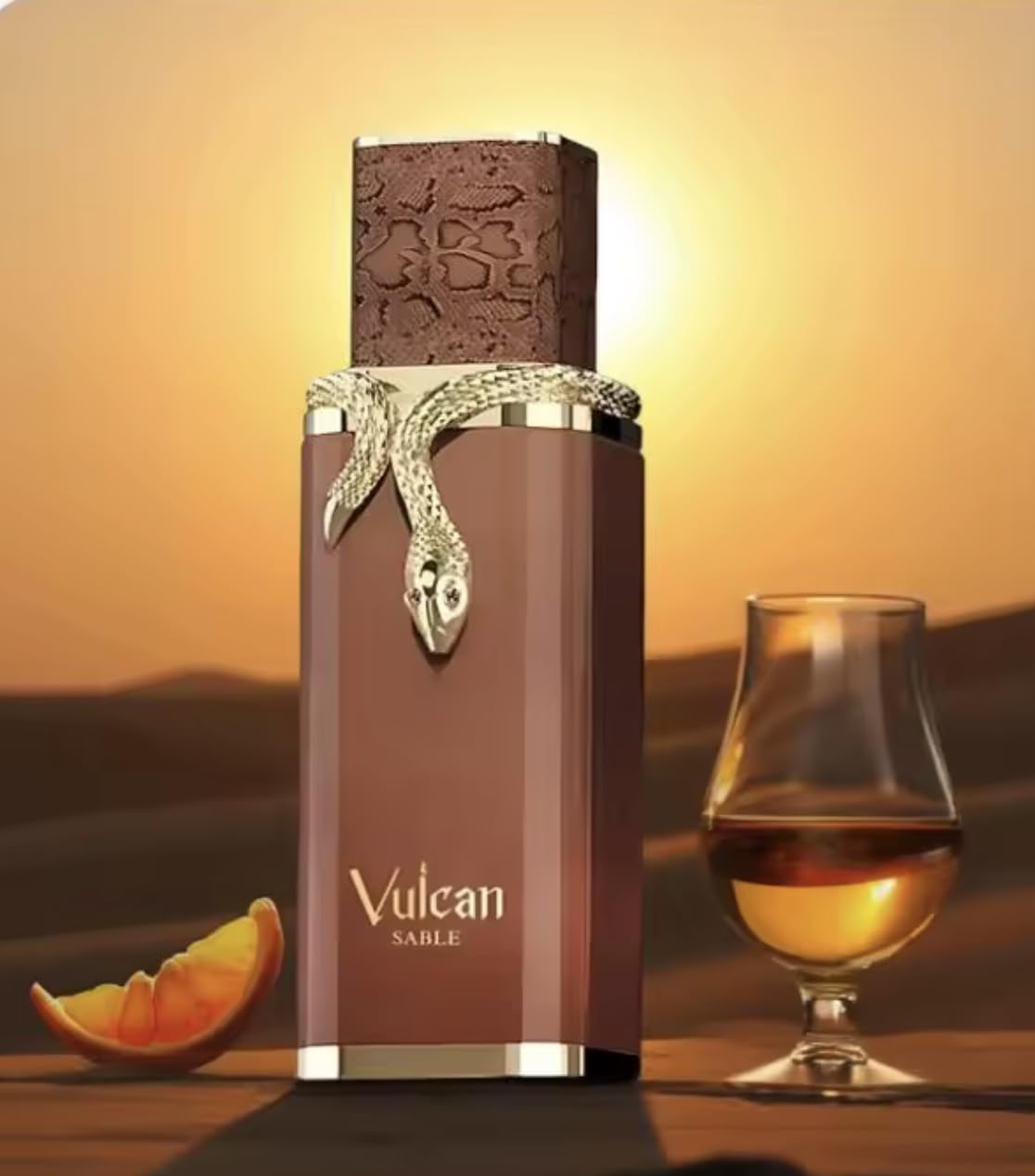 Profumo Vulcan Sable Eau de Parfum 100 ml, Profumo Arabo Unisex a Lunga Durata, Include Atomizzatore Ricaricabile 5ML, Fragranza Orientale e Legnosa con Note di Whisky, Cacao e Vaniglia (Vulcan Sable)