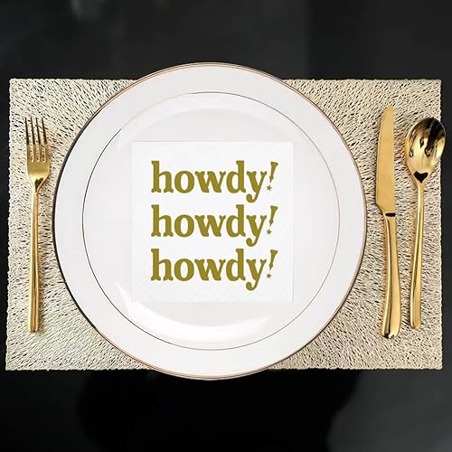 Miniatura 6 de SharkBliss Howdy - Servilletas de cóctel, paquete de 100 servilletas de cóctel de papel Howdy Howdy Howdy para vaqueras occidentales Disco Last