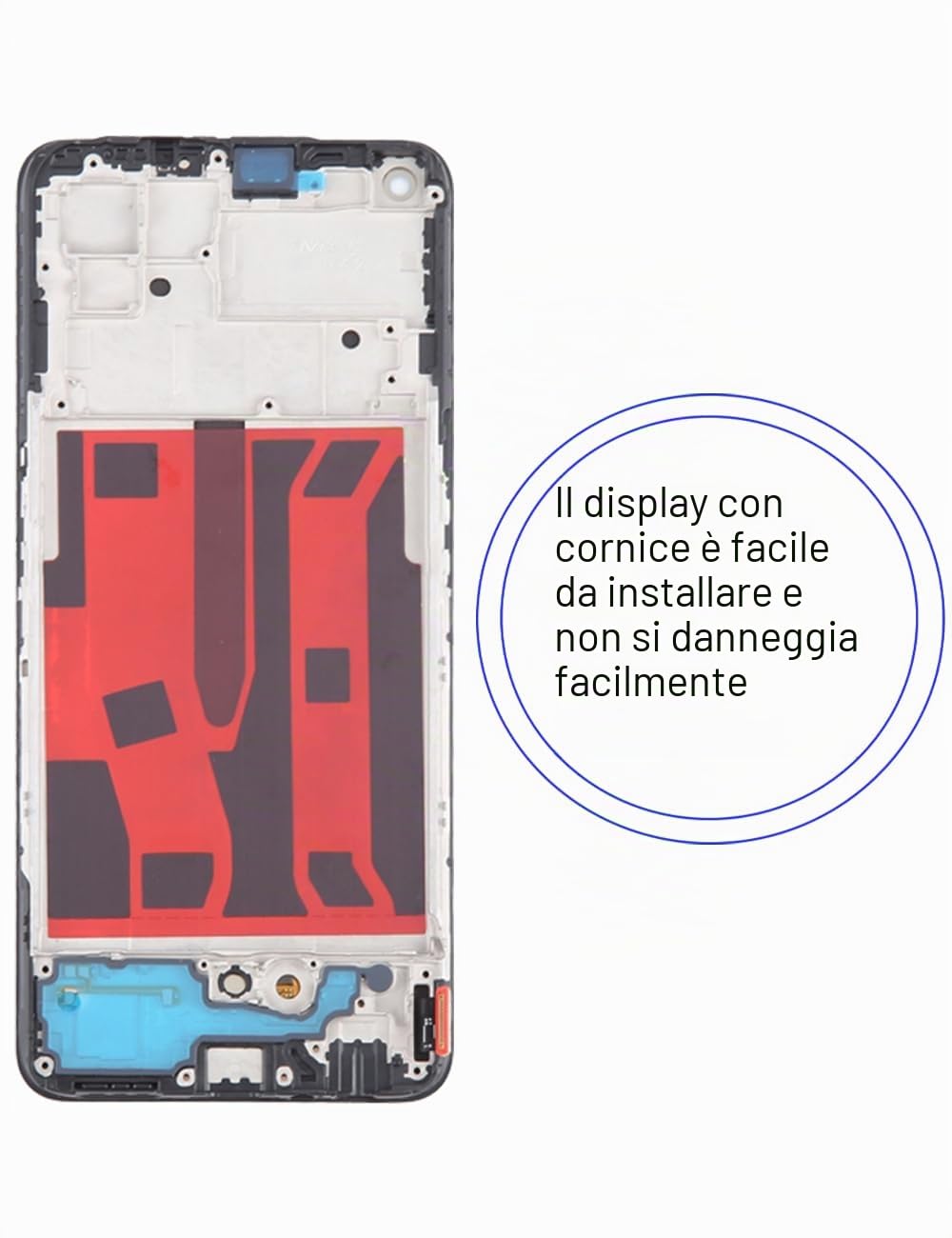 Display di ricambio per display LCD Oppo Reno5 Z / A94 5G TFT, CPH2211 CPH2211 Display Touch Digitizer Assembly Kit parti di riparazione (nero con cornice, senza impronte digitali)