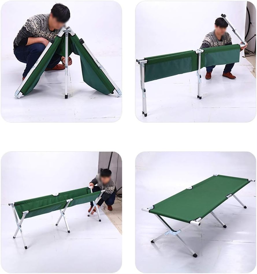 Portable Folding Camp Cots Suthing Lounger Bed with Carry Bag for Camping Beach BBQ Hiking Backpacking Office