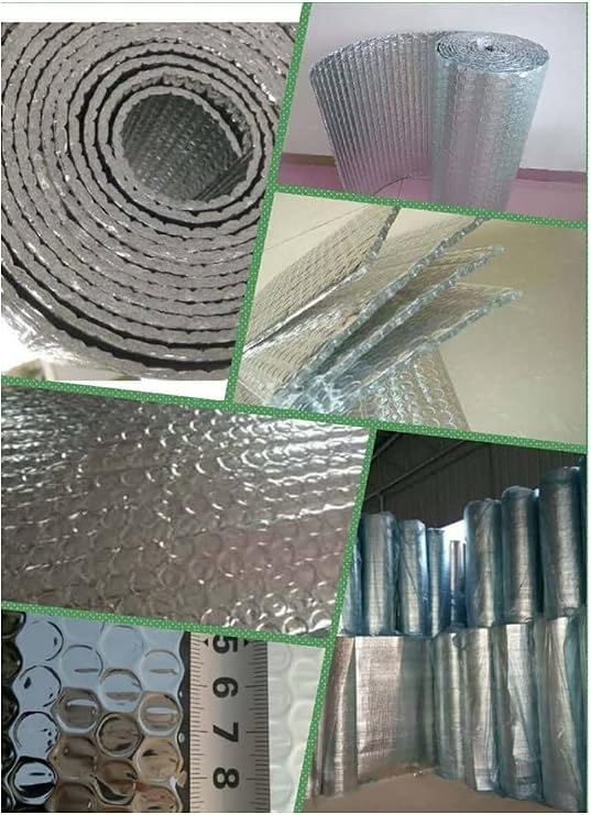 Bubble Insulation Foil - Double Aluminium Self-Adhesive Thermal Insulation Membrane, Waterproof Vapour Barrier for Walls, Sheds, Lofts, Doors, and Floors