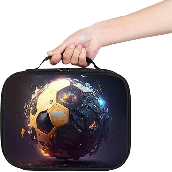 Soccer Lunch Box for Boys Kids,Sports School Lunch Bag for Students, Soccer Player Meal Carrier for Travel Picnic Back to School Supplies, Fits Most of Bento Box