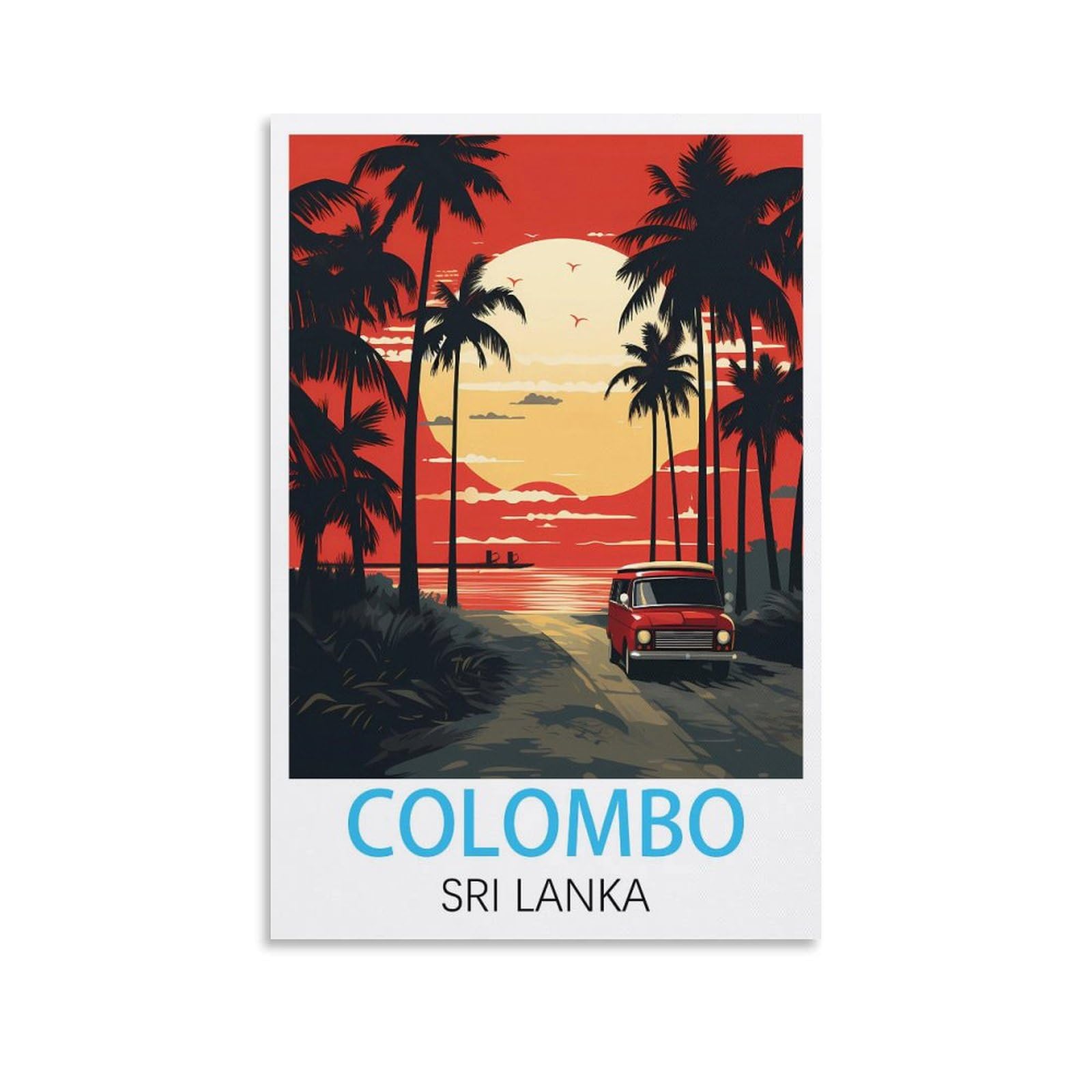 Metal Tin Sign Plaque Poster Colombo Sri Lanka,Art Plaque Poster Wall Decor for Home Tool Room Bar Club Restaurant Cafe 30x30cm
