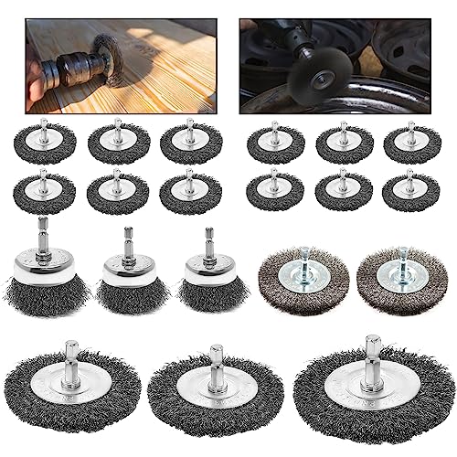 20 Pezzi Set Spazzole per Trapano, 6 mm Spazzola