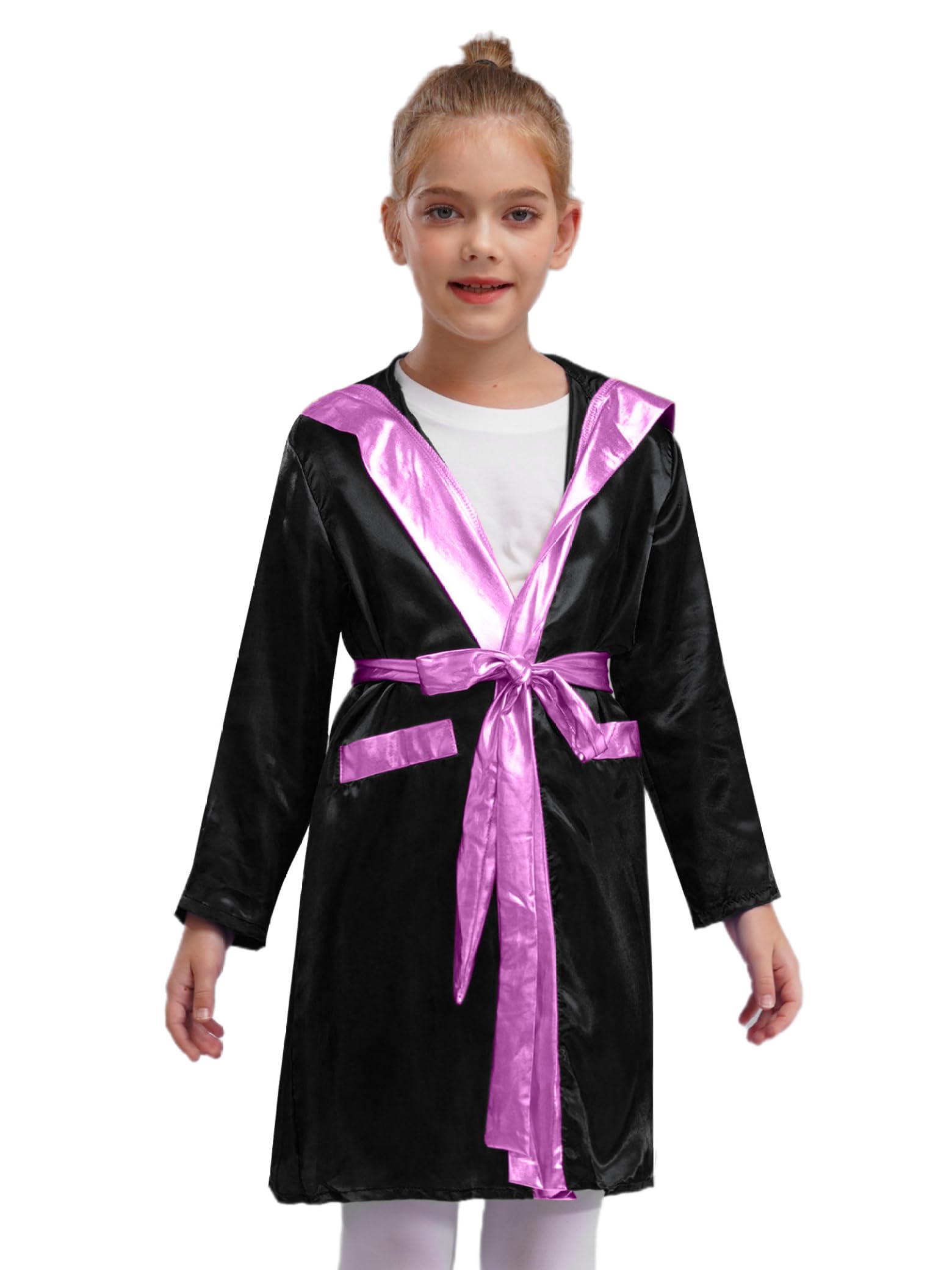 Ropa de boxeador para niños y niños, abrigo de boxeo, kickboxer, boxeo, chaqueta, abrigo con capucha, bata con cinturón