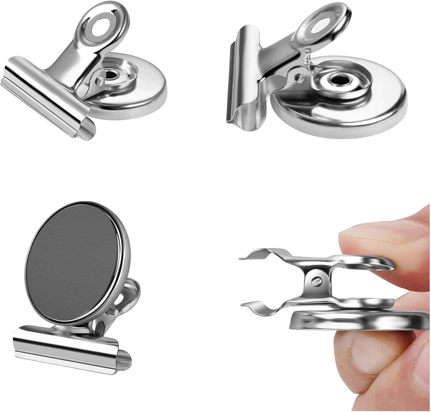 24 Pack Magnetic Clips Heavy Duty Fridge Magnets Clips, Whiteboard Magnets Refrigerator Magnets with Clips, Clips Magnets for Fridge Whiteboard, Ideal for Classroom, Kitchen, Office, Home