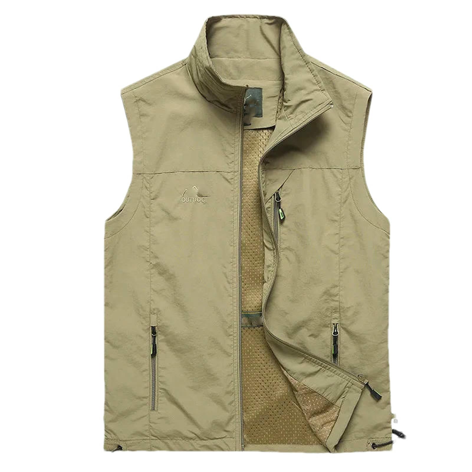 Chaleco impermeable y transpirable para hombre con cremallera ligera 7