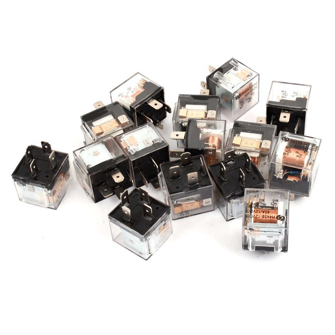 Relé automoción 12V 40A con bobina de 4 terminales para alarma y luz LED pack de 15 piezas