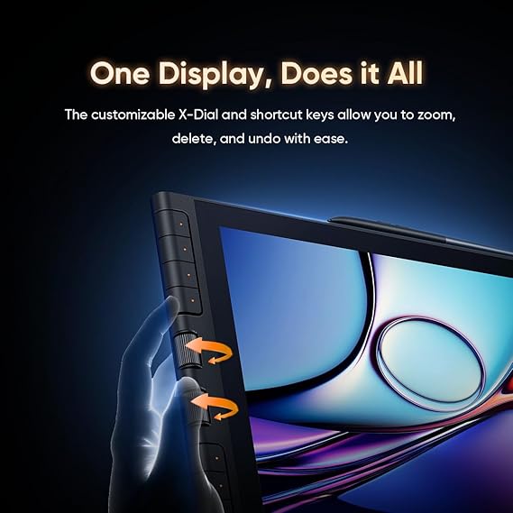 XPPen Artist 16 3rd Drawing Tablet with Screen, 15.4Pen Display with 16K Pressure Stylus, Anti-Glare Etched Glass, 2 Scroll Wheels & 8 Hotkeys, Include Foldable Stand, Compatible with Mac/Win/Android