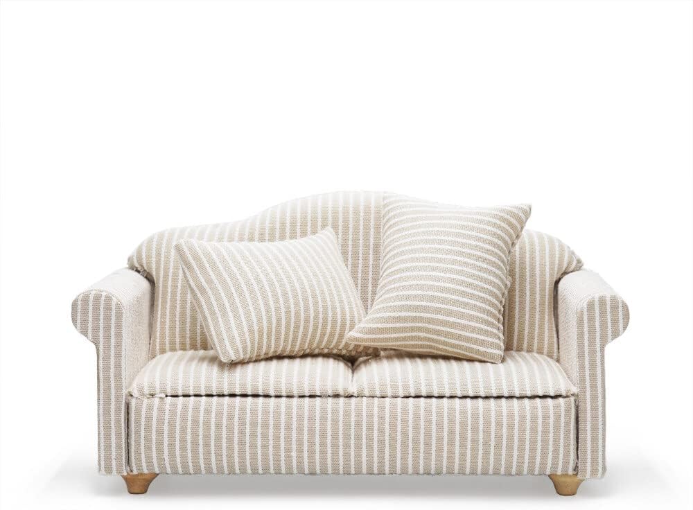 Odoria 1/12 Miniature Couch Sofa Dollhouse Furniture Accessories, Khaki