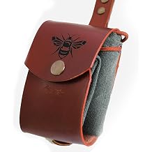 Foraging Bag, Bushcraft Mushroom bag,Hiking gift,Leather Belt Bag, Gathering,Camping,Hiking Bag,Collapsable Basket, Tool Pouch AMBER