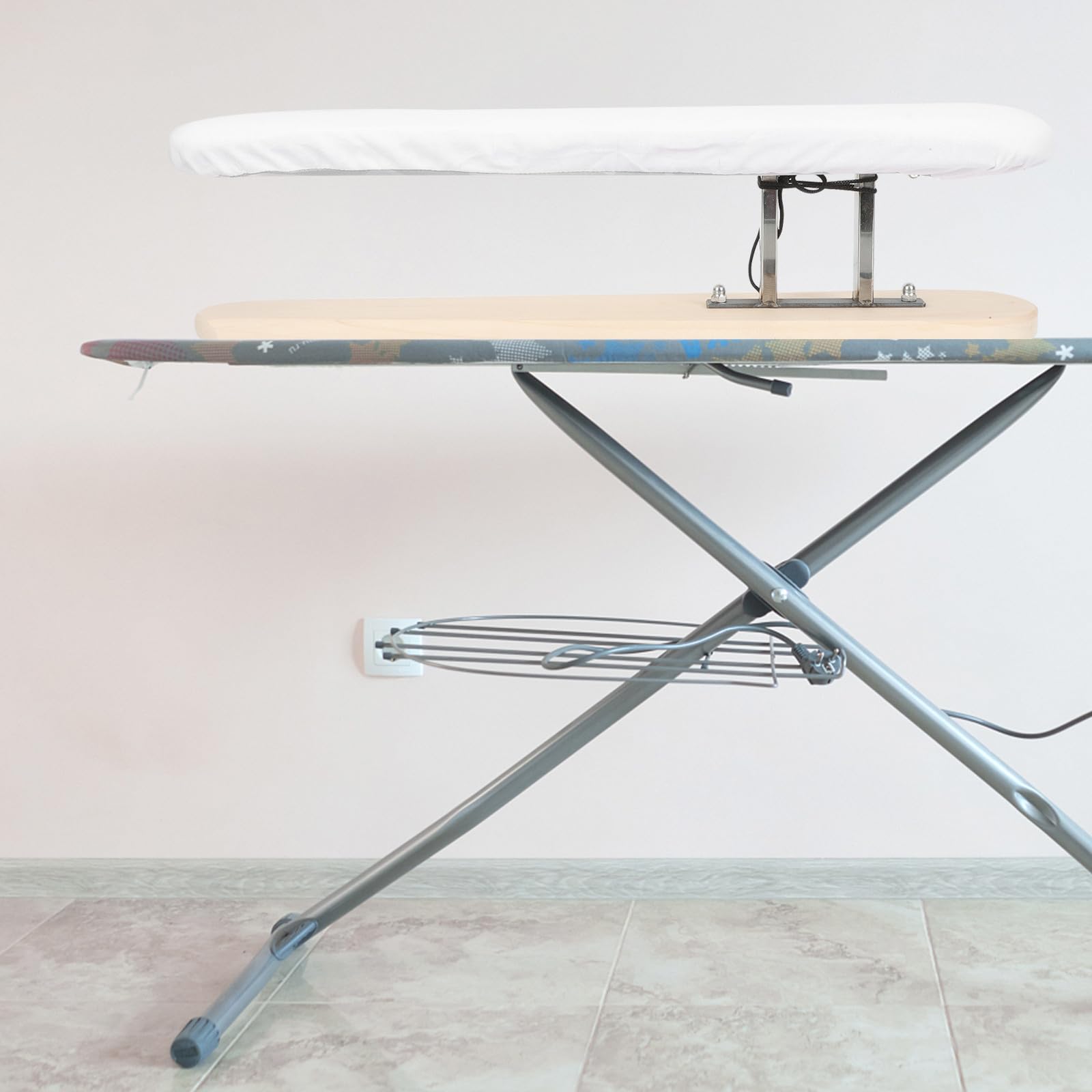 Yardwe Tabla de Planchar Compacta de Sobremesa para Hogar, Portátil y Estable Soporte Antideslizante, Cubierta Transpirable de Tela de Color Claro, Tamaño Pequeño Adecuado para Planchado