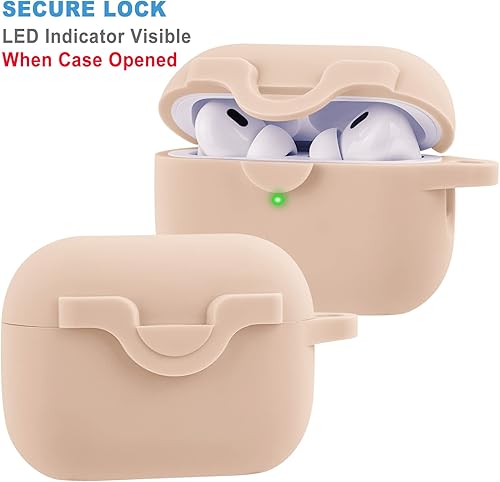 Miniatura 2 de Estuche con Cierre Seguro para AirPods Pro 2 con Llavero Brillante Lindo - Funda Protectora de Silicona para AirPods Pro de 2 Generación para