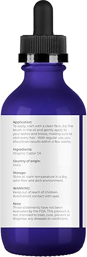 Miniatura 4 de velona Aceite de ricino orgánico certificado por la USDA, 2 onzas líquidas, estimula el crecimiento, pestañas, cejas, cabello, aceite natural,