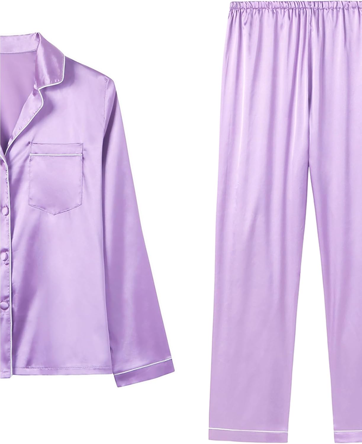 LYANER Women's Pajamas Set 7pcs Silk Satin Sleepwear Loungewear Cami Shirt Pj Set - Image 4