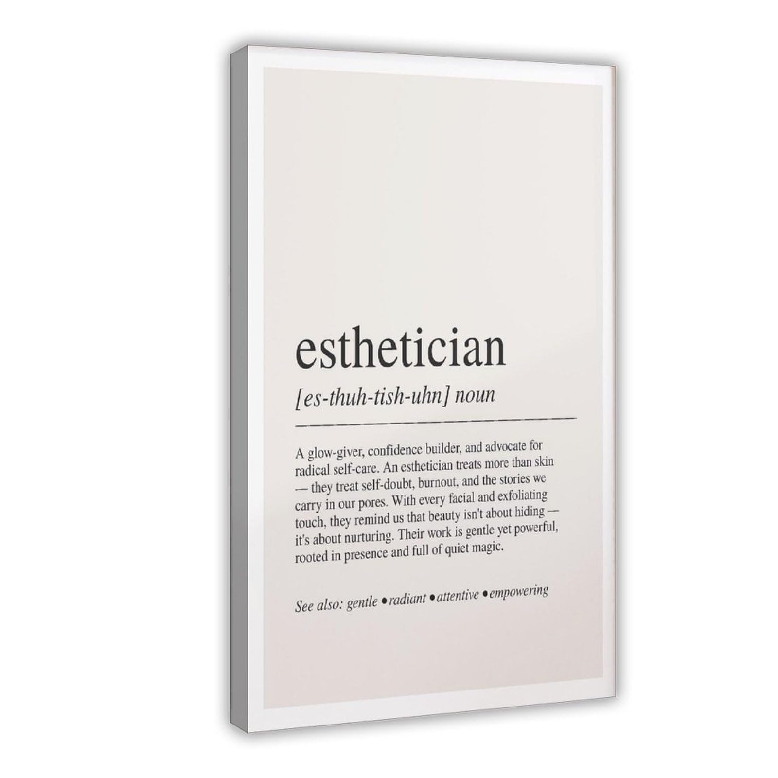 Esthetician Definition Beauty Room Skinc Poster Canvas Wall Art Gift Frame-style 24"L x 36"W