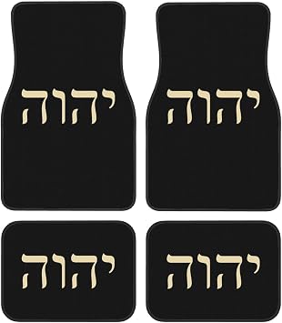 Yhvh Hebrew Name of God Floor Mats for Cars, All-Weather Car Mats, Fit Automotive Floor Mats for Cars Trucks SUV, Universal Floor Liner Car Accessories