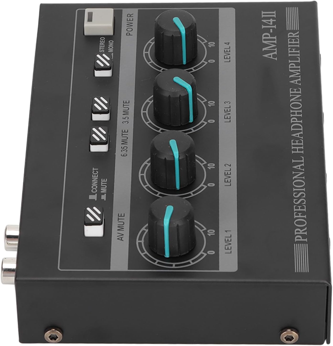 Headphone Amplifier, 4 Channel Portable Headphone Amp Compact 4 Way Stereo Headphone Amplifier with 12V 1.5A for Studio and Stage Applications(US)