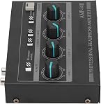 Headphone Amplifier, 4 Channel Portable Headphone Amp Compact 4 Way Stereo Headphone Amplifier with 12V 1.5A Adaptor for Studio and Stage Applications(US)