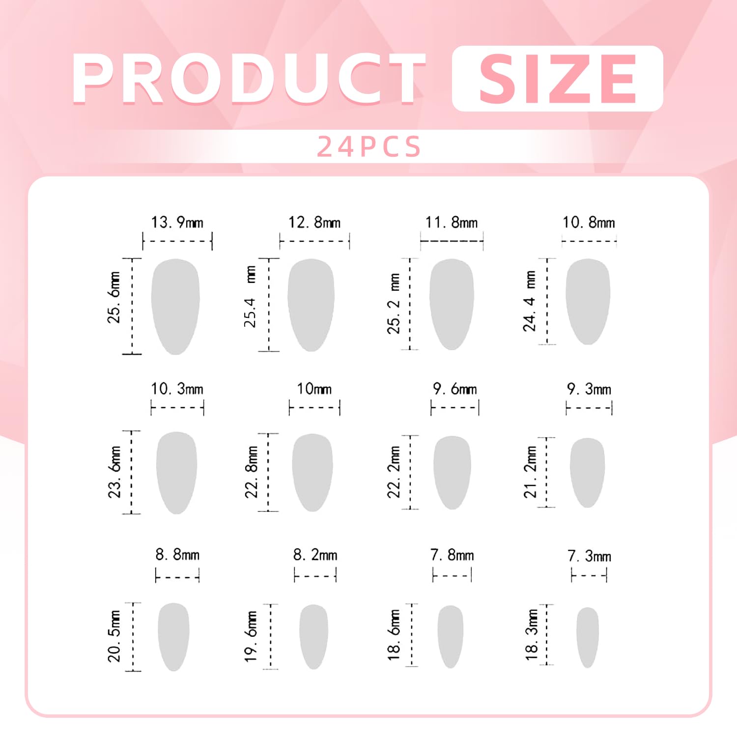 Tressora Pink French Tip Press on Nails Short Almond Fake Nails - Image 2