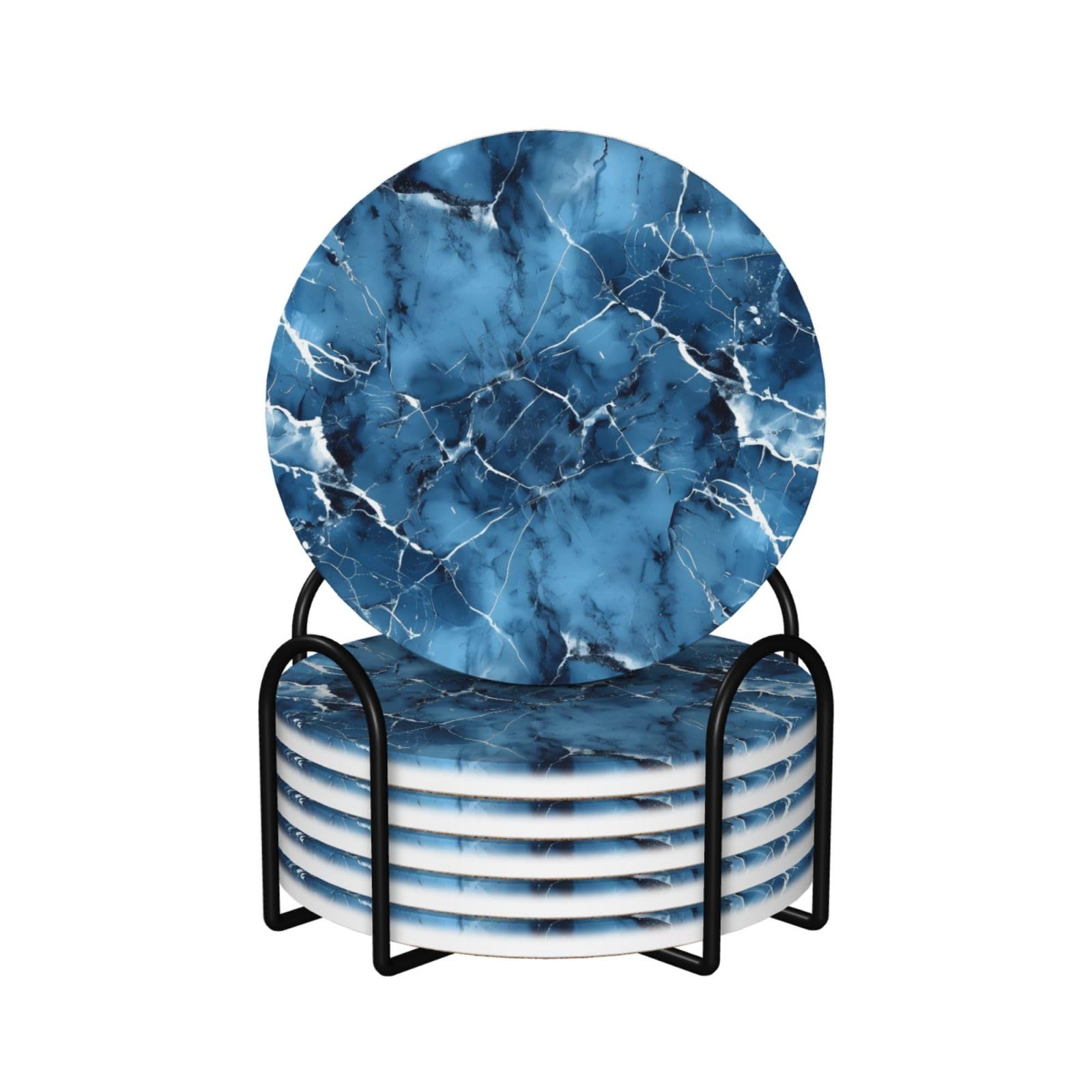 Dessous de verre marbre bleu pour apéritif sur table basse et salon