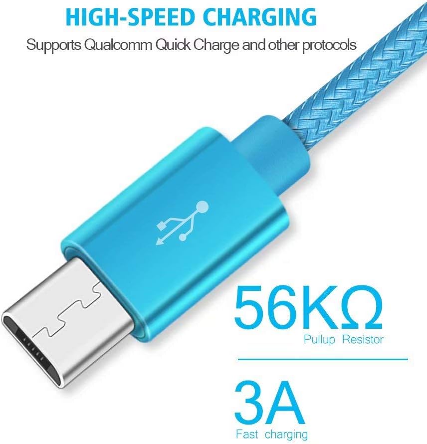 ameego 3.1amp fast charging Strong Nylon Braided Tangle-Free Micro USB Data Charge Cable for Samsung HTC, Nokia, Sony, Kindle - Image 3