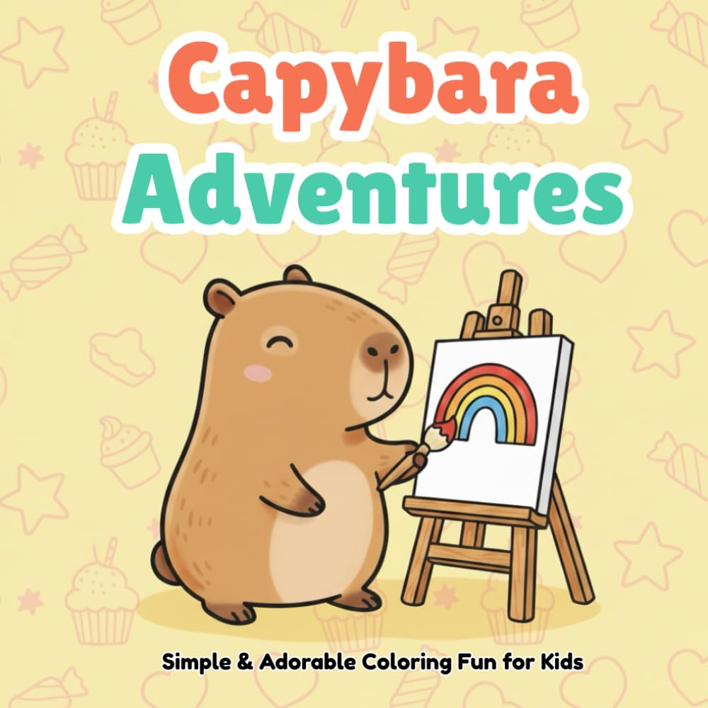 Capybara Adventures: Simple, Bold Animal Fun for Kids Ages 4-8 | 40 Simple & Adorable Capybara Scenes with Bold Lines for Little Artists | Gift for Kids